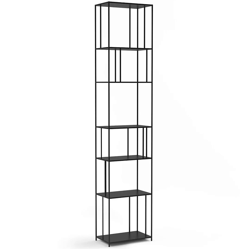 Высокий стеллаж из металла Menzie High Metal Rack Black Черный в Нижнем Новгороде | Loft Concept 