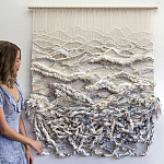 Дизайнерское современное текстильное панно Жемчуг варинант исполнения - 1 | Loft Concept в Нижнем Новгороде