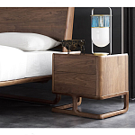 Прикроватный деревянный столик с 2-мя ящиками Moon Walnut Furniture варинант исполнения - 2 | Loft Concept в Нижнем Новгороде