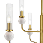 Люстра с 6-ю плафонами в форме стеклянных трубок и мраморных декоративных элементов Montreal варинант исполнения - 5 | Loft Concept в Нижнем Новгороде