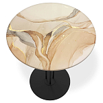 Стол журнальный круглый с бежевой столешницей из стекла Beige Marble варинант исполнения - 2 | Loft Concept в Нижнем Новгороде