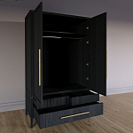 Шкаф платяной Primo с выдвижными ящиками шпон Светлый дуб варинант исполнения - 4 | Loft Concept в Нижнем Новгороде