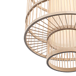 Подвесной светильник из деревянных прутьев с плафоном из натуральной ткани Light Inside the Cell варинант исполнения - 6 | Loft Concept в Нижнем Новгороде