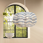 Круглая люстра волнистой формы декорированная бусами Blue White Stripes Wavy Chandelier варинант исполнения - 3 | Loft Concept в Нижнем Новгороде