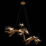 Люстра подвесная линейная с прозрачными стеклянными птичками на ветвях Serip Voa варинант исполнения - 5 | Loft Concept в Нижнем Новгороде