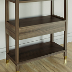 Стеллаж Elsa Dreams Walnut со стеклянными полками и ящиком варинант исполнения - 6 | Loft Concept в Нижнем Новгороде