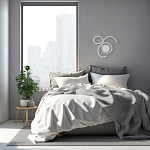 Бра белого цвета с изогнутыми световыми линиями и круглым основанием Luke Lampco Tracer Lamp варинант исполнения - 7 | Loft Concept в Нижнем Новгороде