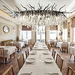 Люстра черная овальная с прозрачными стеклянными подвесками в форме капель FAIRYTREE Light варинант исполнения - 1 | Loft Concept в Нижнем Новгороде