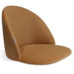 Барный стул со спинкой и металлической подставкой на 3-х деревянных ножках Горчичный Велюр Vendramin Chair варинант исполнения - 2 | Loft Concept в Нижнем Новгороде