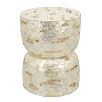 Приставной столик с мозаичным рисунком из раковин устриц Bone Inlay варинант исполнения - 1 | Loft Concept в Нижнем Новгороде