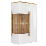 Витрина навесная двухдверная с белым глянцевым фасадом Grace of Furniture варинант исполнения - 1 | Loft Concept в Нижнем Новгороде