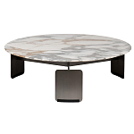 Столик журнальный с круглой мраморной столешницей на трех опорах Marble Stone Drawing варинант исполнения - 6 | Loft Concept в Нижнем Новгороде