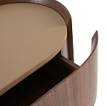 Комод округлой формы с тремя ящиками Walnut and Leather варинант исполнения - 4 | Loft Concept в Нижнем Новгороде