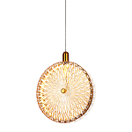 Подвесной светильник с плафоном из рельефного стекла Peony Glass Bronze  варинант исполнения - 4 | Loft Concept в Нижнем Новгороде