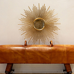 Зеркало-солнце круглое в раме из металла с золотыми с лучами Rays of Peace варинант исполнения - 2 | Loft Concept в Нижнем Новгороде