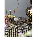 Блюдо черного цвета из фрафора на бронзовых ножках Eden Garden porcelain and bronze варинант исполнения - 3 | Loft Concept в Нижнем Новгороде