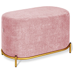 Банкетка овальная пыльно-розовый велюр на 4-х металлических ножках золотого цвета SANJAY варинант исполнения - 1 | Loft Concept в Нижнем Новгороде