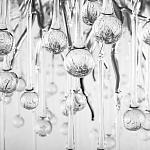 Люстра подвесная с прозрачными стеклянными подвесками в форме капель Диаметр 60 см Droplet Chandelier варинант исполнения - 16 | Loft Concept в Нижнем Новгороде