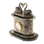 Часы настольные из натурального камня с декором в виде двух лебедей Swans Stone Clock варинант исполнения - 2 | Loft Concept в Нижнем Новгороде