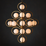 Люстра с закругленным каркасом золотого цвета и белыми плафонами Round Curl варинант исполнения - 3 | Loft Concept в Нижнем Новгороде