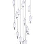 Большая каскадная люстра с хрустальными подвесками Esme Drops Crystal Chrome Cascade Chandelier 25 варинант исполнения - 2 | Loft Concept в Нижнем Новгороде