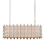 Люстра овальной формы с фактурным серебряным каркасом и тканевым абажуром Silver Honeycomb варинант исполнения - 3 | Loft Concept в Нижнем Новгороде