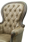 Кресло кожаное с мягкими подлокотниками на 4-х деревянных ножках Evelyn Classical Armchair варинант исполнения - 5 | Loft Concept в Нижнем Новгороде