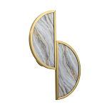 Бра с двумя полукруглыми плафонами из искусственного алебастра в бронзовой оправе Marbella варинант исполнения - 6 | Loft Concept в Нижнем Новгороде