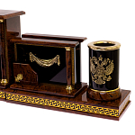 Настольный письменный набор с часами из природного камня обсидиана Royal Set варинант исполнения - 3 | Loft Concept в Нижнем Новгороде