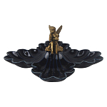 Менажница темно-синяя фарфоровая с бронзовой фигуркой ангела Eden Garden варинант исполнения - 1 | Loft Concept в Нижнем Новгороде