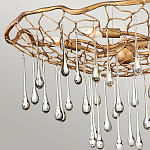 Люстра подвесная золотого цвета с металлическим сетчатым основанием и стеклянными каплевидными подвесками Hinkley варинант исполнения - 5 | Loft Concept в Нижнем Новгороде