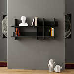 Полка прямая подвесная двухъярусная цвета антрацит BEADS BOOKCASE ANTHRACITE варинант исполнения - 1 | Loft Concept в Нижнем Новгороде