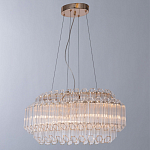 Люстра подвесная многослойная с прозрачными хрустальными трубками и золотистым каркасом Hexagon Tube Light варинант исполнения - 2 | Loft Concept в Нижнем Новгороде