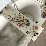 Поднос для ванны из эпоксидной смолы с цветами белая Epoxy Resin Flowers Bath Tray White варинант исполнения - 3 | Loft Concept в Нижнем Новгороде