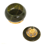 Икорница с крышкой с гравировкой из натурального камня Нефрит Decorative Cavair Dishes варинант исполнения - 5 | Loft Concept в Нижнем Новгороде