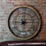 Часы настенные деревянные с римскими цифрами чёрного цвета Clock with History варинант исполнения - 2 | Loft Concept в Нижнем Новгороде