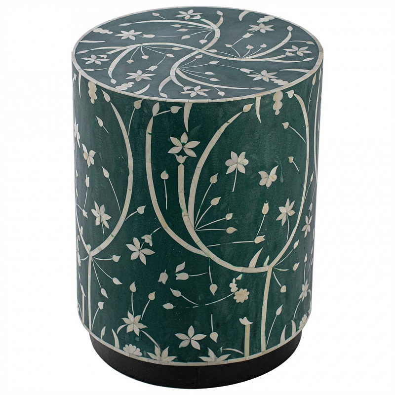 Табурет Green Flower Indian Bone Inlay stool Зеленый в Нижнем Новгороде | Loft Concept 