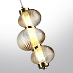 Подвесной светильник с 3-мя рифлеными стеклянными шарами Marcelh Light варинант исполнения - 5 | Loft Concept в Нижнем Новгороде