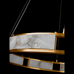 Люстра в виде кольца из натурального камня Golden Alavastor варинант исполнения - 3 | Loft Concept в Нижнем Новгороде