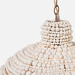Подвесной светильник в виде купола декорированный белыми деревянными бусинами White Wooden Beads Hanging Lamp варинант исполнения - 2 | Loft Concept в Нижнем Новгороде