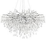 Люстра подвесная с прозрачными стеклянными подвесками в форме капель Диаметр 100 см Droplet Chandelier варинант исполнения - 18 | Loft Concept в Нижнем Новгороде