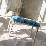Банкетка из массива бука с цветочным принтом Turquoise Beige Chinoiserie Imperial  Garden Banquette варинант исполнения - 5 | Loft Concept в Нижнем Новгороде