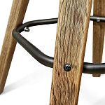 Барный стул со спинкой и металлической подставкой на 4-х деревянных ножках Зеленый Велюр Vendramin Chair варинант исполнения - 7 | Loft Concept в Нижнем Новгороде