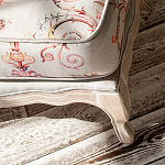 Мягкая банкетка из массива бука серая с растительным орнаментом Raffael Grey Floral Banquette варинант исполнения - 3 | Loft Concept в Нижнем Новгороде