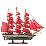 Декоративная модель деревянного парусника с красными парусами в подарочной упаковке With The low варинант исполнения - 1 | Loft Concept в Нижнем Новгороде