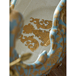 Чаша голубого цвета с оранментом и и бронзовыми фигурами леопардов Eden Garden варинант исполнения - 11 | Loft Concept в Нижнем Новгороде