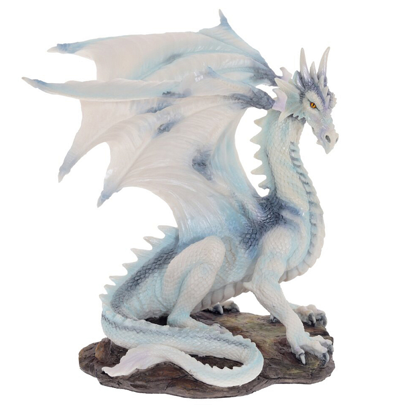 Декоративная статуэтка Белый Дракон Dragon White Statuette Белый Светло-синий Коричневый в Нижнем Новгороде | Loft Concept 