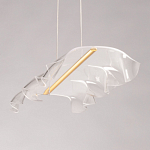 Люстра линейная с 3-мя белыми волнистыми плафонами Wave Line варинант исполнения - 7 | Loft Concept в Нижнем Новгороде