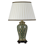 Настольная лампа с керамическим основанием с золотистым решетчатым узором и белым плиссированным абажуром Elstead Lighting варинант исполнения - 1 | Loft Concept в Нижнем Новгороде