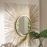 Зеркало-солнце круглое с золотыми лучам Sunrise варинант исполнения - 1 | Loft Concept в Нижнем Новгороде